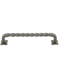 Normandy Twist D-Pull - 6 inch Center-to-Center in Antique Pewter.